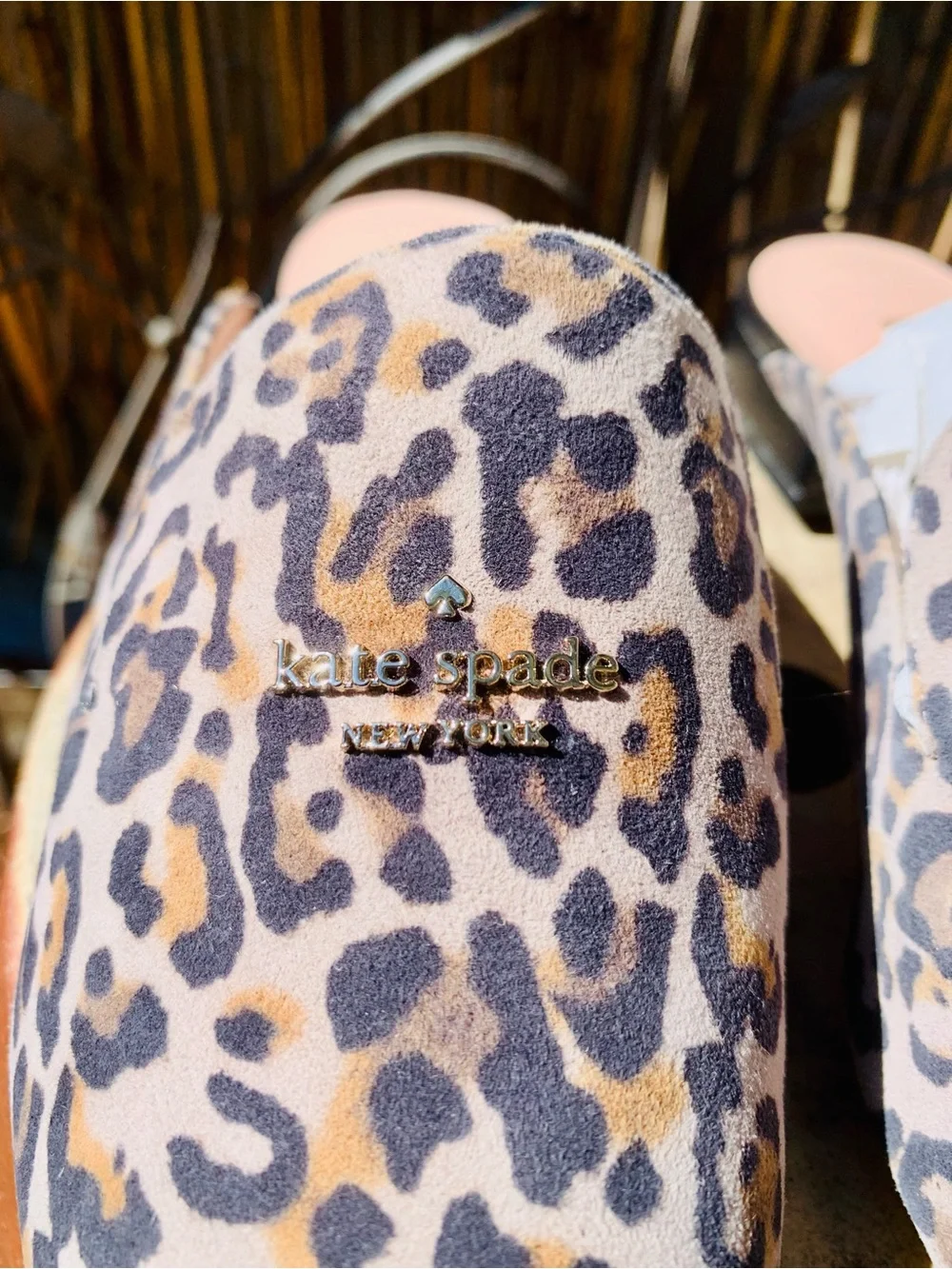 kate spade Leopard Print Pointed Mules - tan/Brown